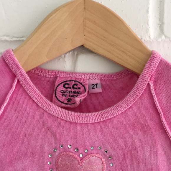 C.C. Clothing 100% Cotton Pink Two Piece Short Sleeves Toddler Outfit Size 2T - Picture 4 of 6